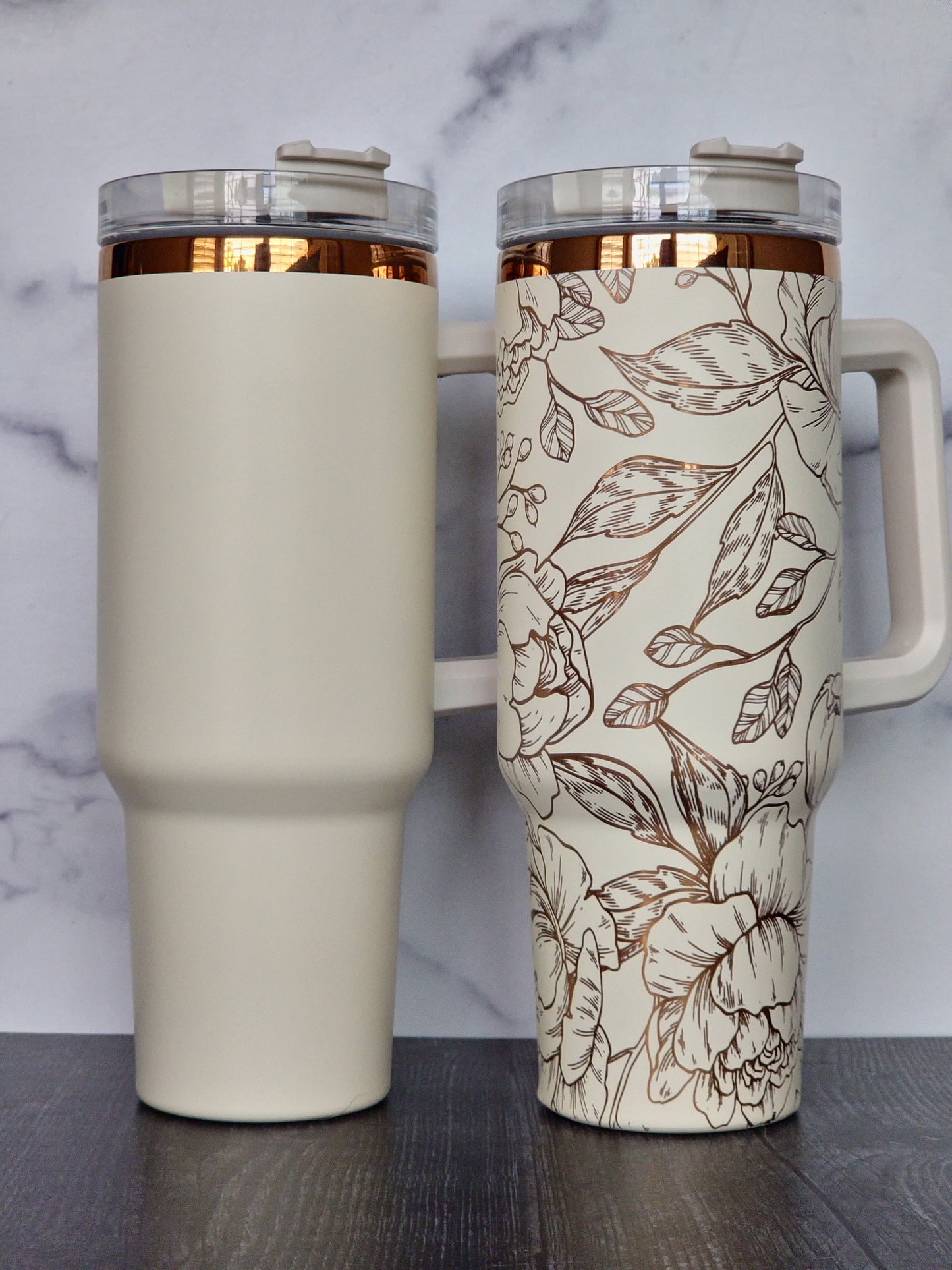 Copper Cream 40 oz Engraved Tumbler