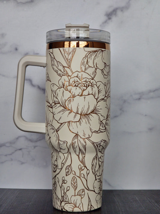 Copper Cream 40 oz Engraved Tumbler