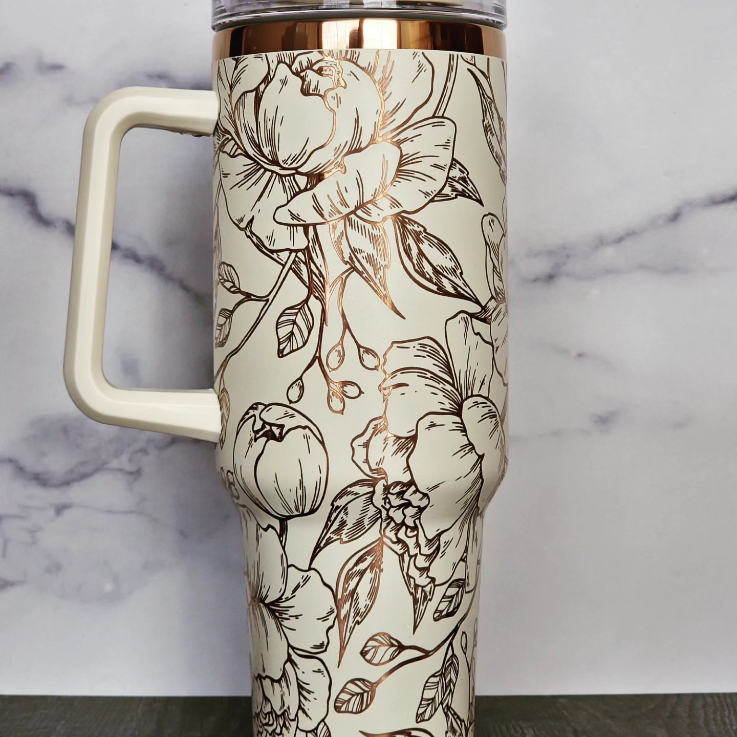 Copper Cream 40 oz Engraved Tumbler